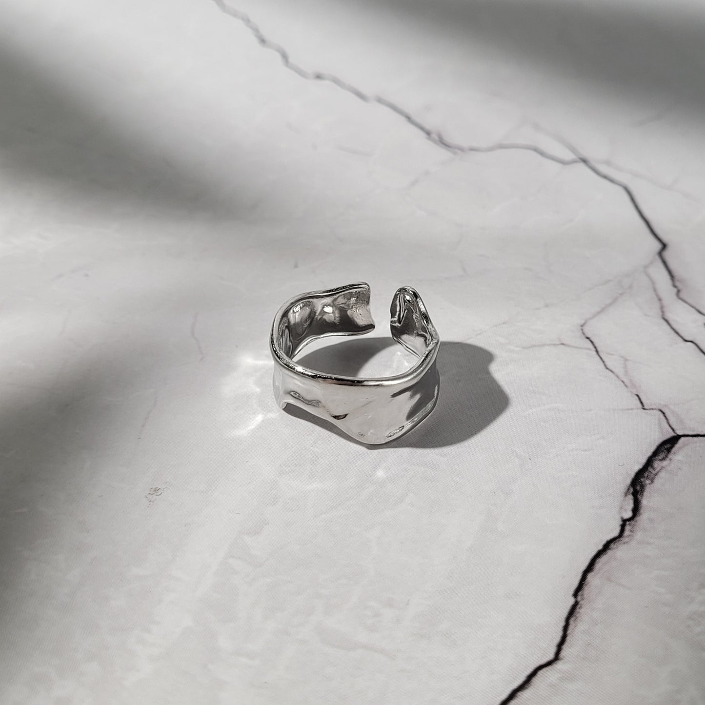 "Melt" bague réglable en acier inoxydable