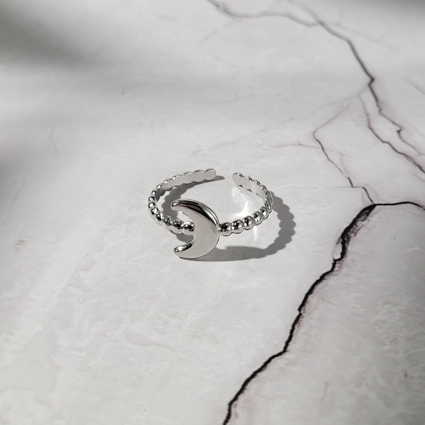 "Baby moon" bague réglable en acier inoxydable