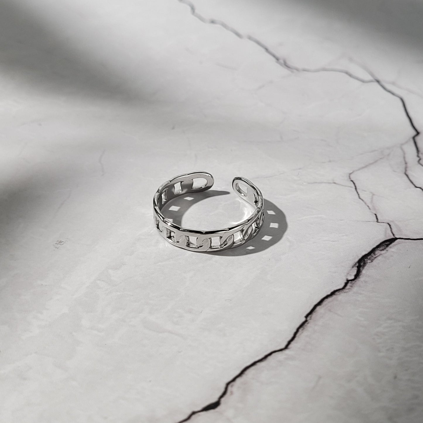 "Chainz" bague réglable en acier inoxydable
