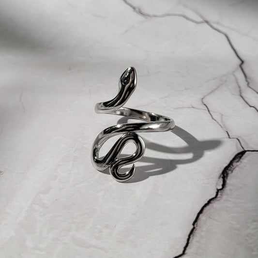 "Slither" bague réglable en acier inoxydable