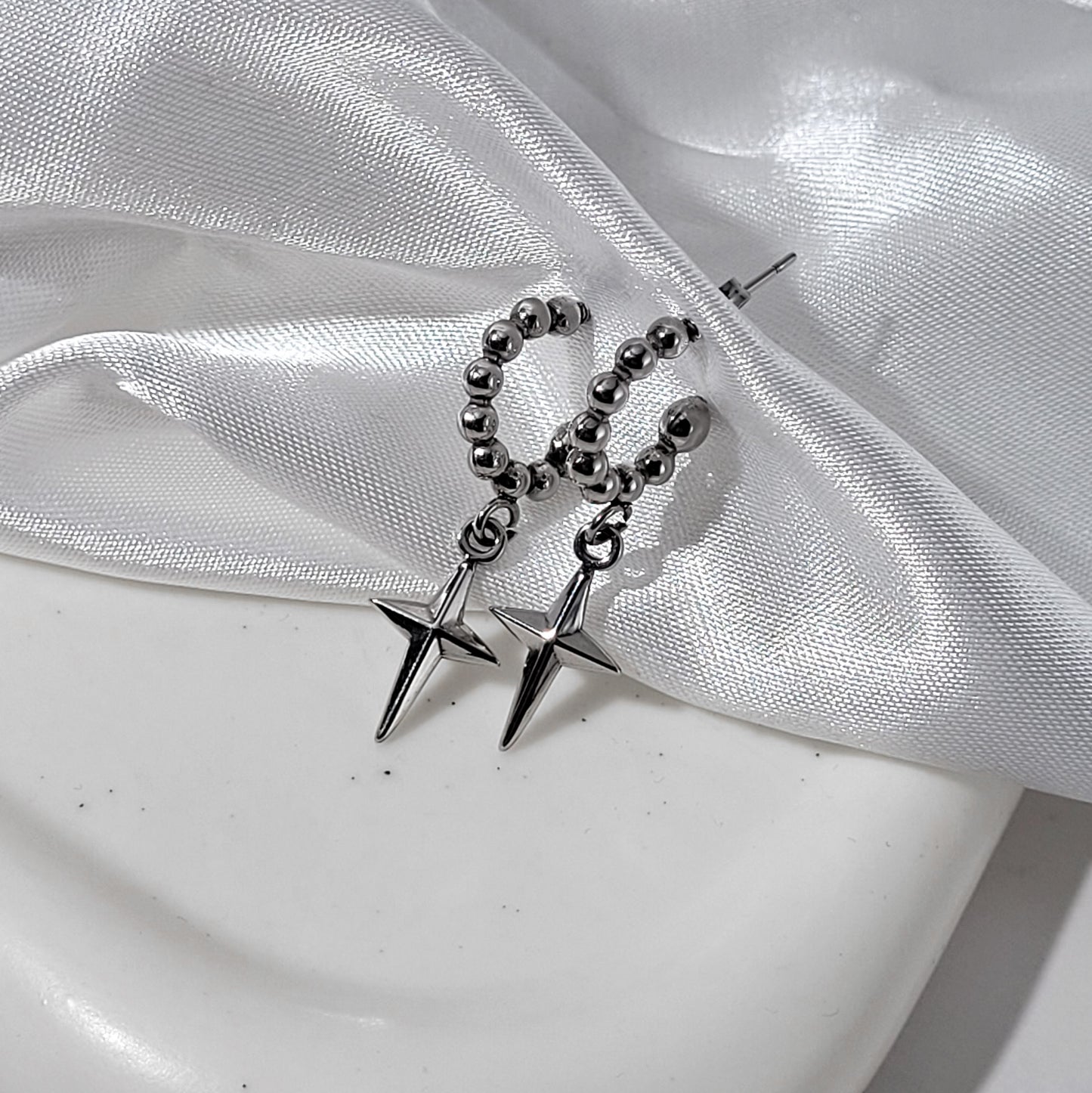 "Silver comet" boucles d'oreilles en acier inoxydable