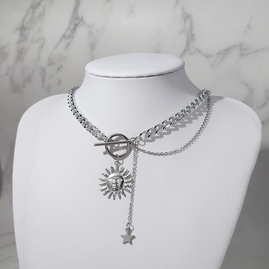 "Twilight Cascade" collier chaîne en acier inoxydable