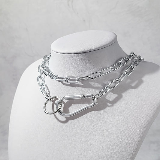 "Rogue" ras de cou collier double tour avec mousqueton