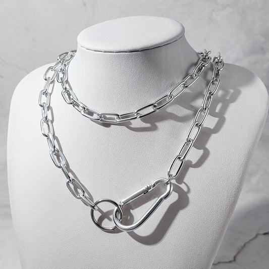 "Rogue" choker/collier matinée double tour avec mousqueton