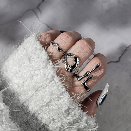 "Liquid steel" bague réglable en acier inoxydable