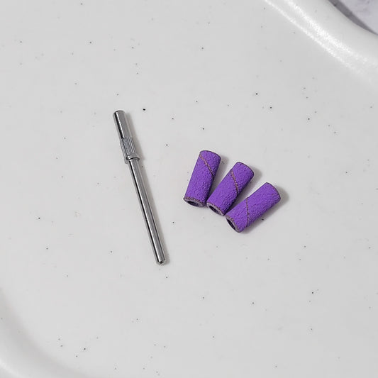 Mini mandrin + 3 mini émeris pour petites tailles d'ongles