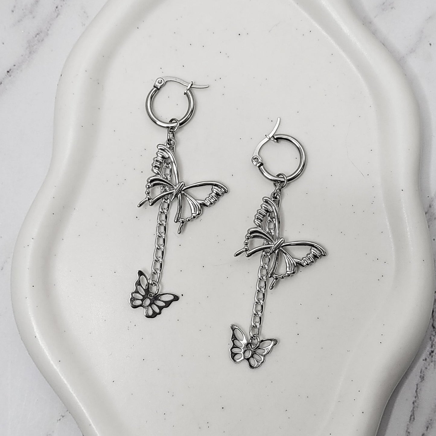 "Metamorph" boucles d'oreilles dormeuses 100% acier inoxydable