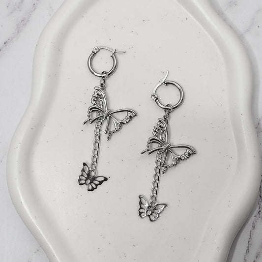 "Metamorph" boucles d'oreilles dormeuses 100% acier inoxydable