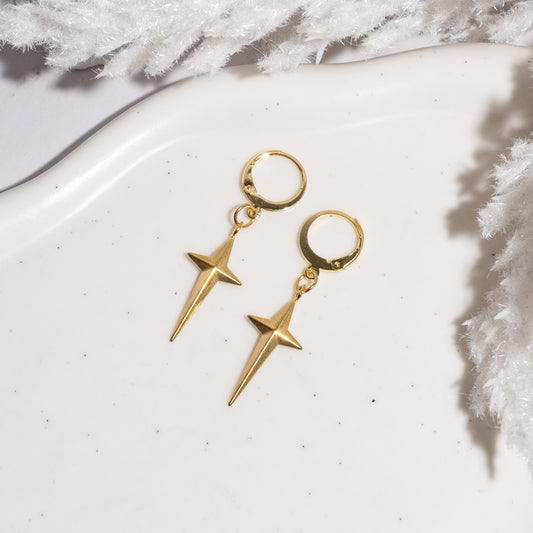 "Golden Celestial edge" boucles d'oreilles en acier inoxydable doré