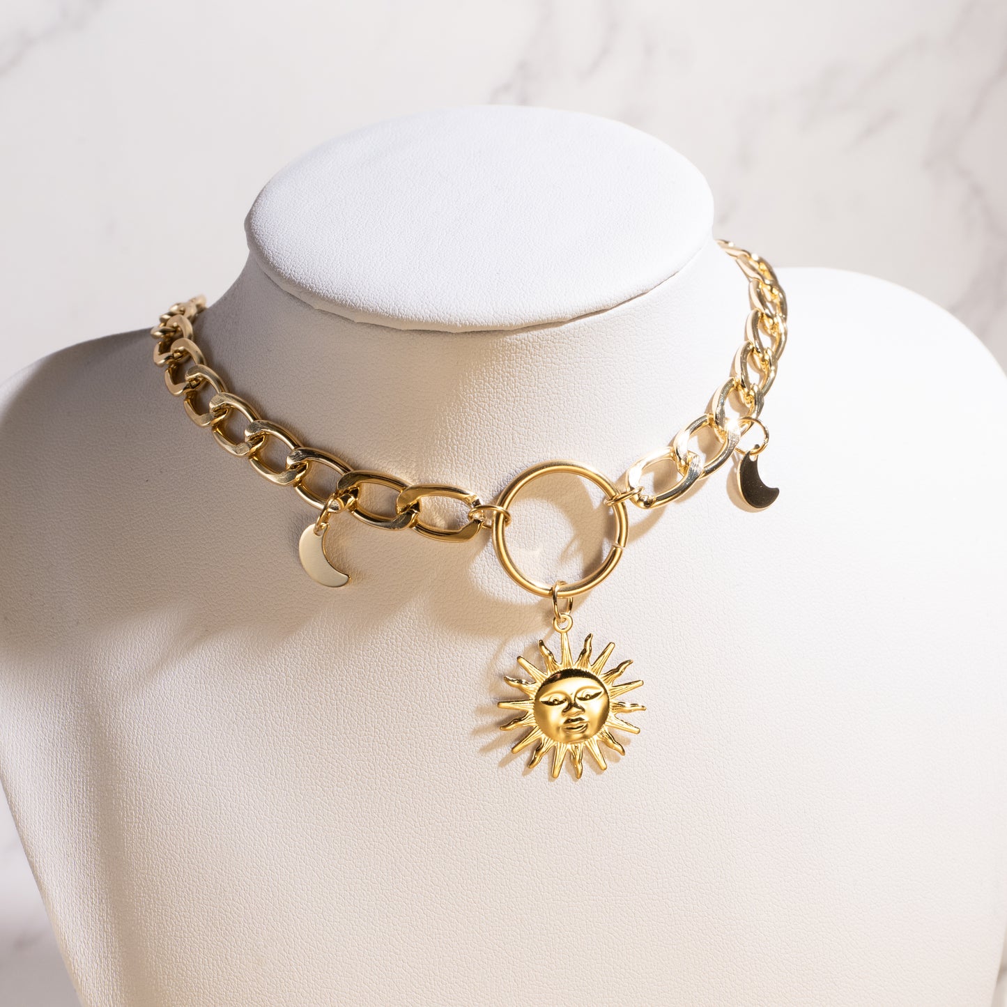 "Golden Solstice" collier ras de cou / chocker