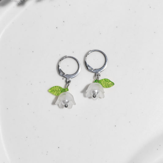 "Frosted blossom" boucles d'oreilles dormeuses acier inoxydable