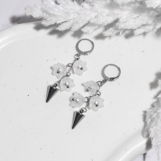 "Thorned lily" boucles d'oreilles dormeuses acier inoxydable