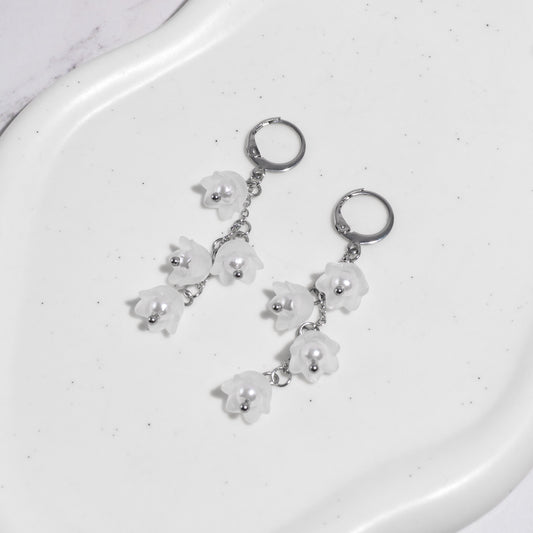 "Falling bloom" boucles d'oreilles dormeuses acier inoxydable