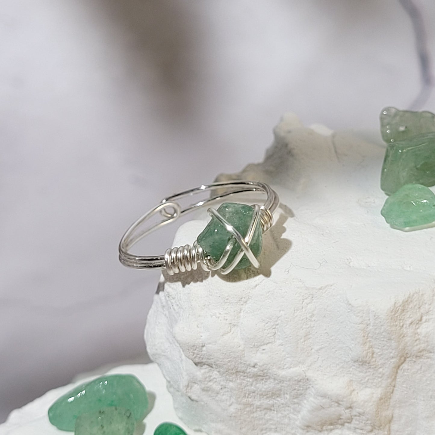 Bague "Birthstone" Aventurine - août