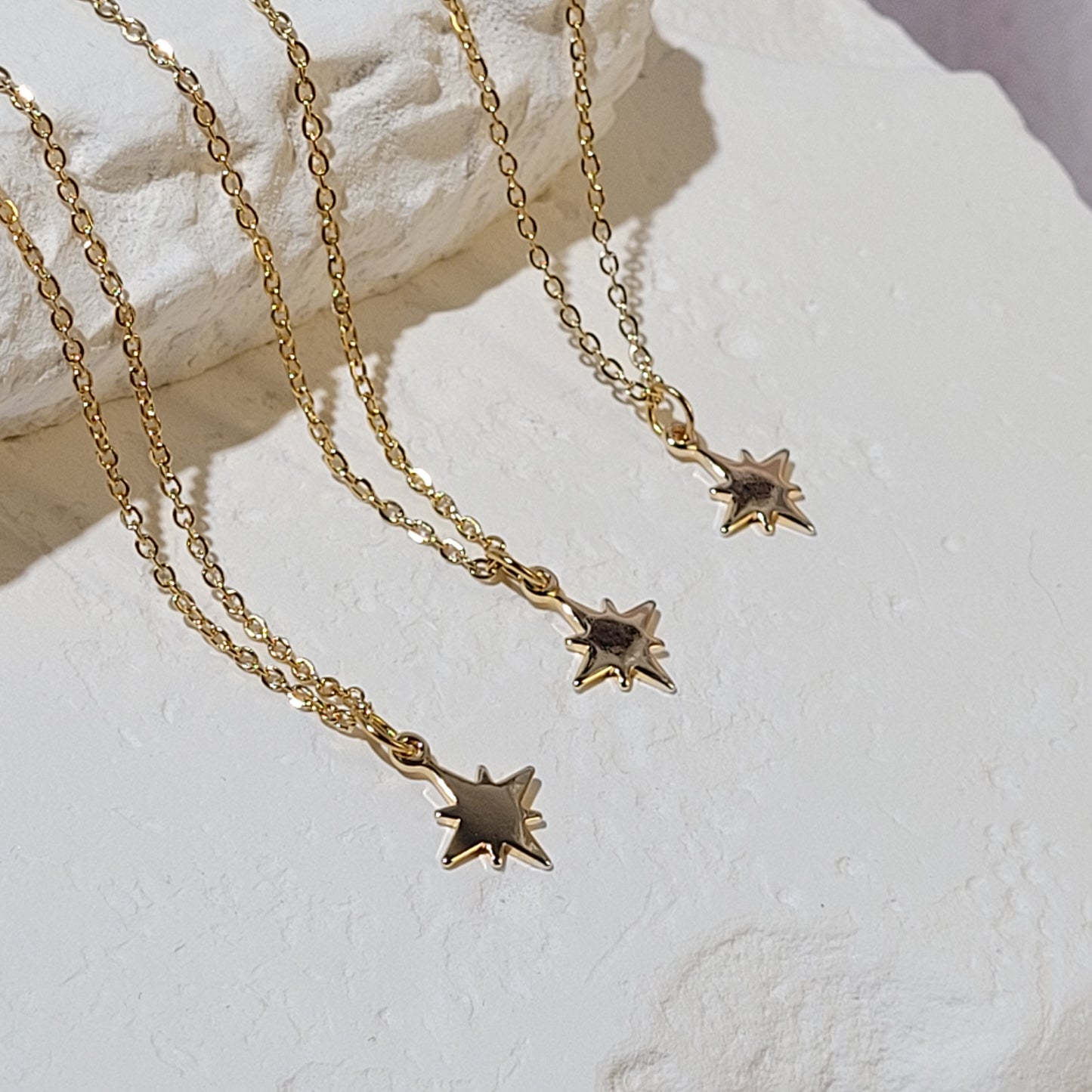 "Sparkle" collier chaîne en acier inoxydable doré