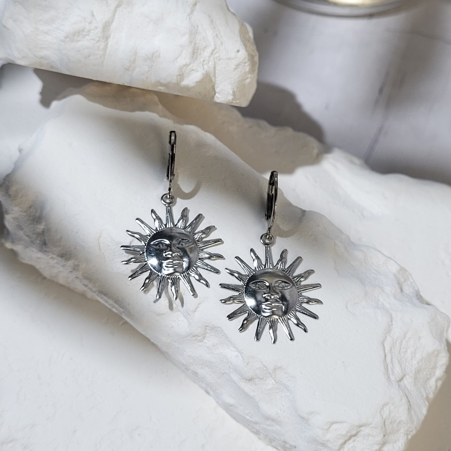 "Astral sun" boucles d'oreilles en acier inoxydable