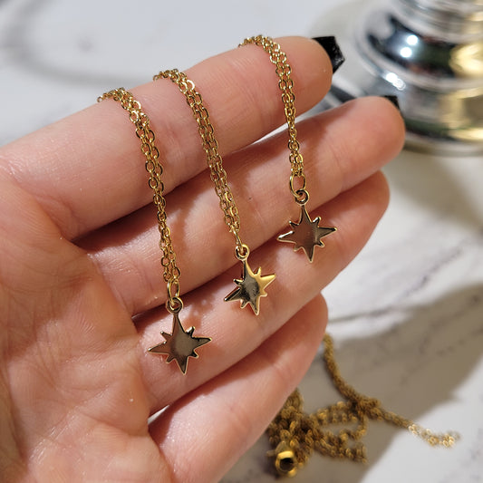 "Sparkle" collier chaîne en acier inoxydable doré