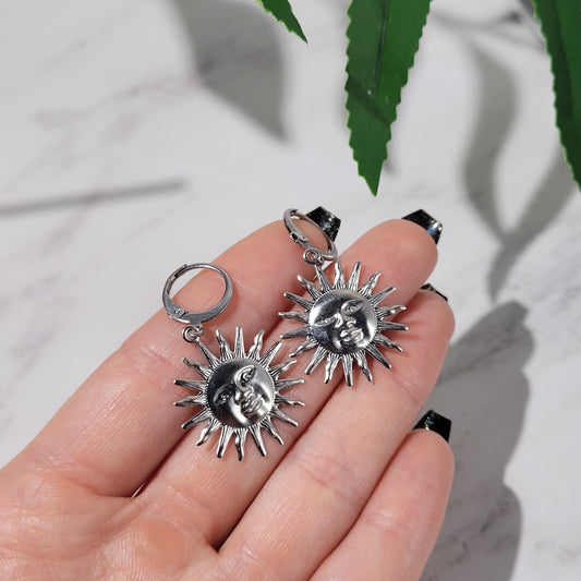 "Astral sun" boucles d'oreilles en acier inoxydable