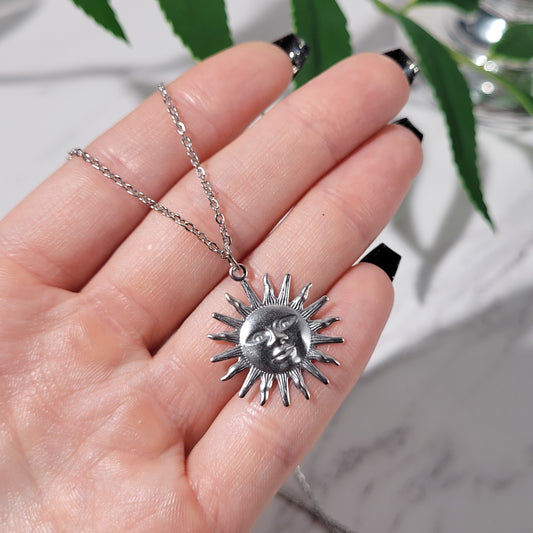 "Astral sun" collier chaîne en acier inoxydable