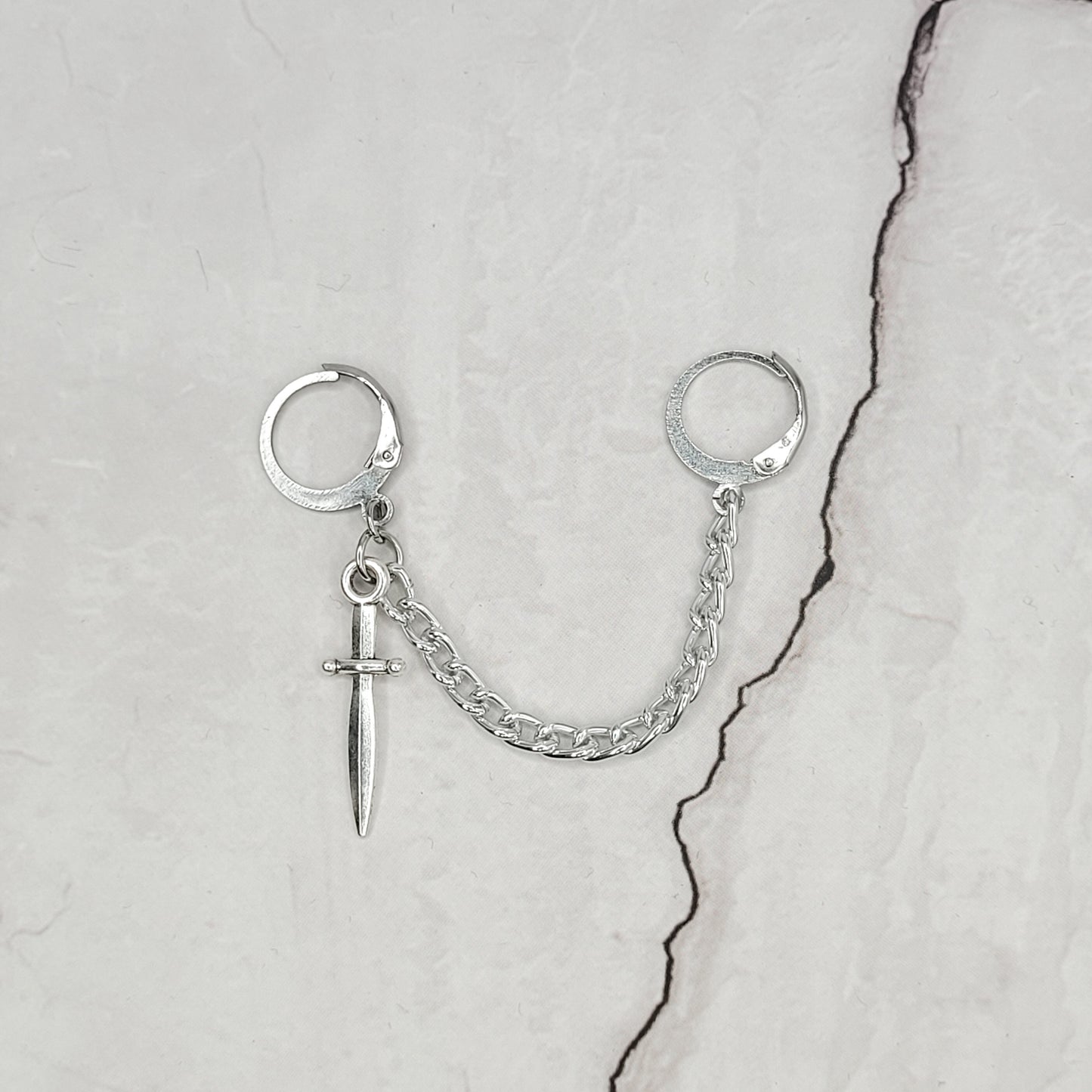 "ear cuffed - dagger" double boucle d'oreille dormeuse