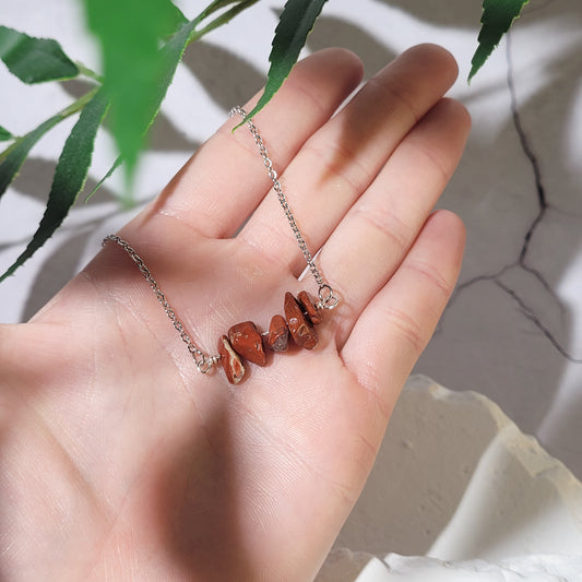 Collier "Birthstone" Jaspe rouge - janvier