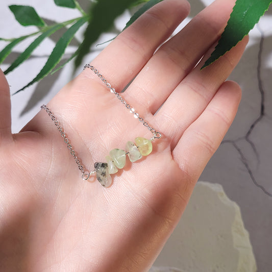 Collier "Birthstone" Préhnite - mai