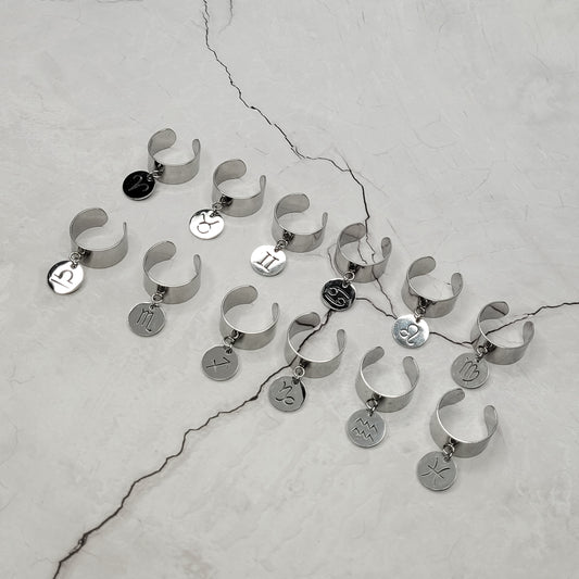 "It's a sign" bague signe astrologique réglable en acier inoxydable