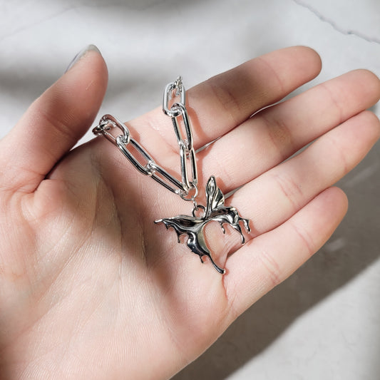 "Melting butterfly" collier choker chaîne