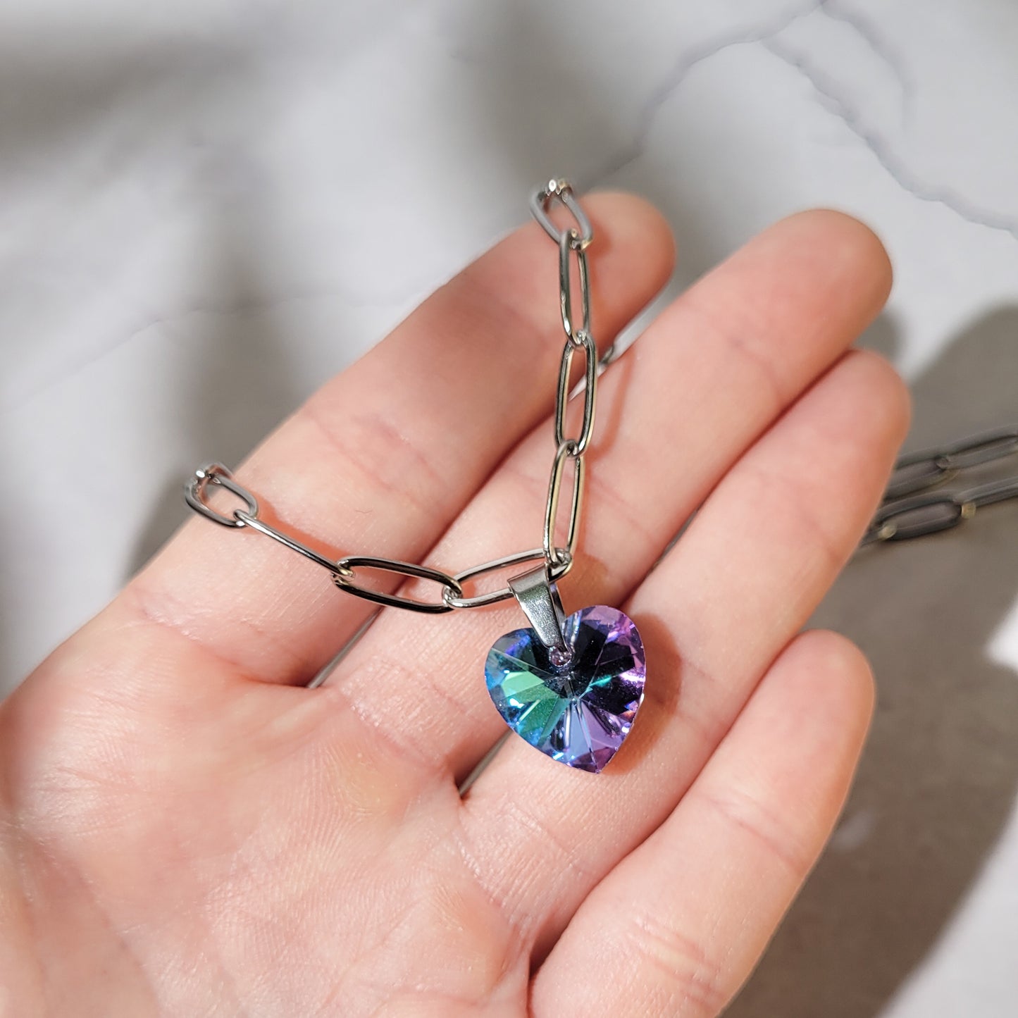 "Magical heart" collier choker chaîne