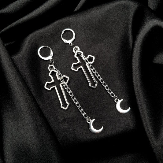 "Crossed paths" boucles d'oreilles dormeuses