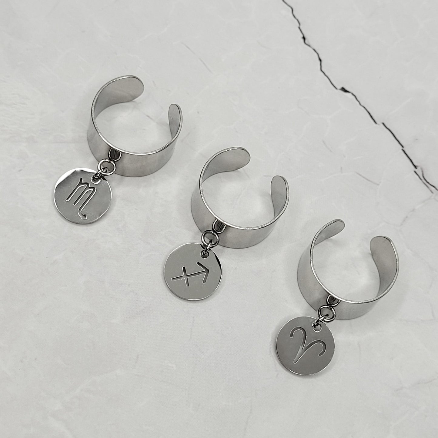 "It's a sign" bague signe astrologique réglable en acier inoxydable
