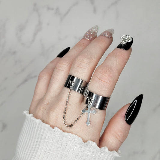 "Spirits" double bague chaîne réglable en acier inoxydable