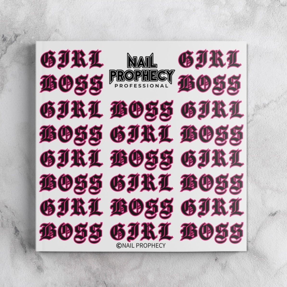 PRO Edition: Girl Boss pink contour nail water decals