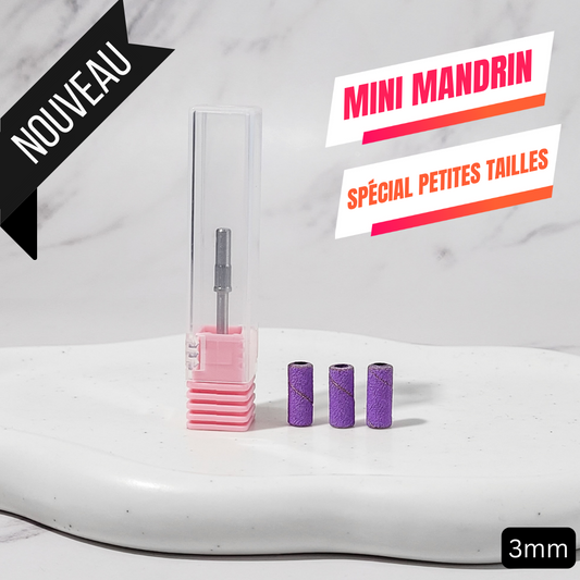 Mini mandrin + 3 mini émeris pour petites tailles d'ongles
