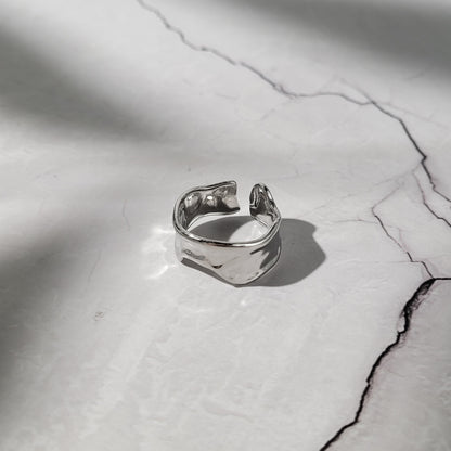 "Melt" bague réglable en acier inoxydable