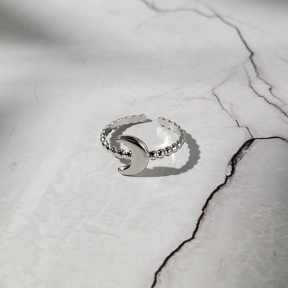 "Baby moon" bague réglable en acier inoxydable