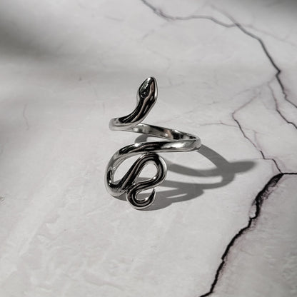 "Slither" bague réglable en acier inoxydable