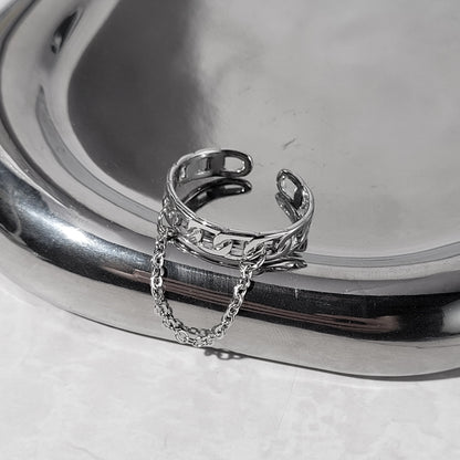 "Vicious link" bague réglable en acier inoxydable