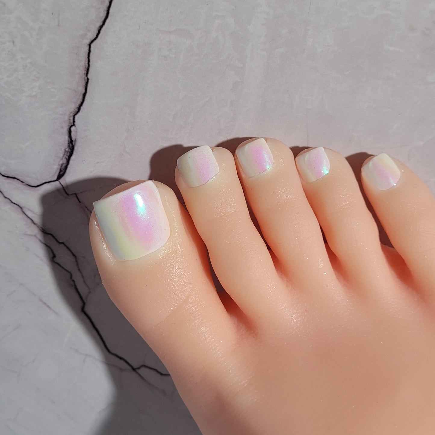 Press on nails pieds: "Frozen glow"