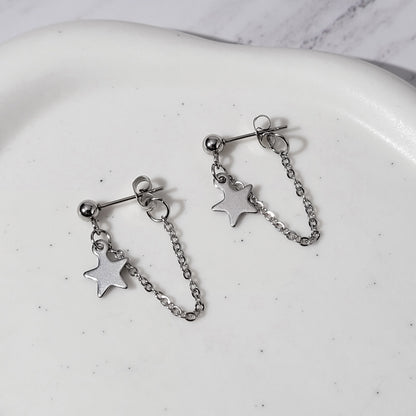 "Shooting star" boucles d'oreilles en acier inoxydable