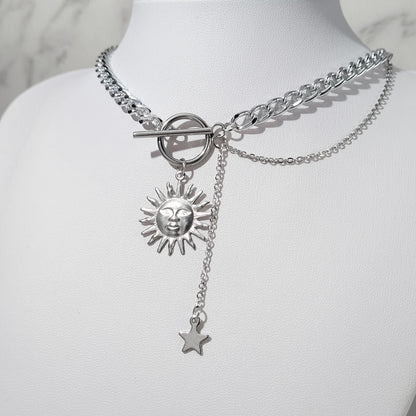 "Twilight Cascade" collier chaîne en acier inoxydable