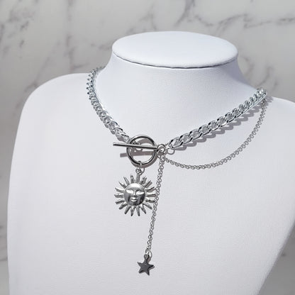 "Twilight Cascade" collier chaîne en acier inoxydable