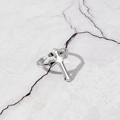 "Regal relique" bague réglable en acier inoxydable