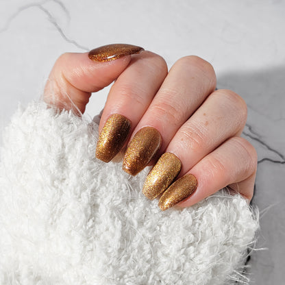 Signature:  Golden brown velvet