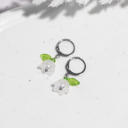 "Frosted blossom" boucles d'oreilles dormeuses acier inoxydable