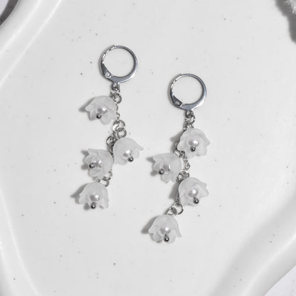 "Falling bloom" boucles d'oreilles dormeuses acier inoxydable
