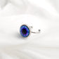 An eye for an eye : Galaxy blue eye / bague unisexe œil réglable en acier inoxydable