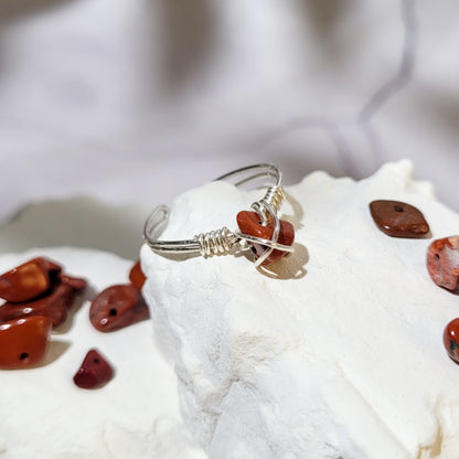 Bague "Birthstone" Jaspe rouge - janvier