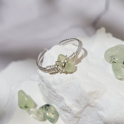 Bague "Birthstone" Préhnite - mai