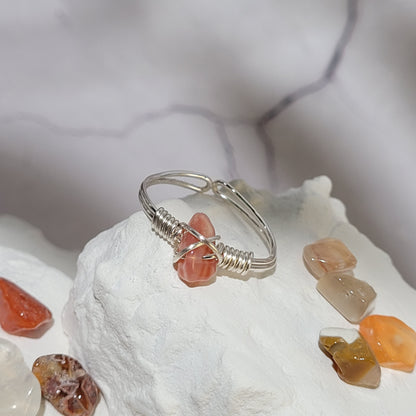 Bague "Birthstone" Agathe rouge - juillet